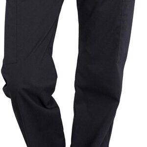 Durable Women's Black Scrub Cargo Pants - 6 Pockets, Easy Care, Pull-On Style